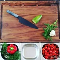 Cuttworxs Notenhouten Snijplank XL Met Sap Geul En Geïntegreerde Opvangbak -Barbecue In De Thuiskeuken cuttworxs notenhouten snijplank xl met sap geul en 3