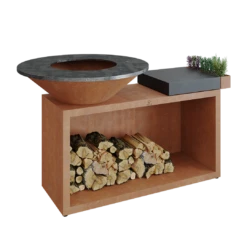 Ofyr Island Corten 85-100 Teakhout En Donker Grijs Keamiek 8 Ofyr Island Corten 85-100 Teakhout En Donker Grijs Keamiek -Barbecue In De Thuiskeuken ofyr island corten 85 100 teakhout en donker grijs 2