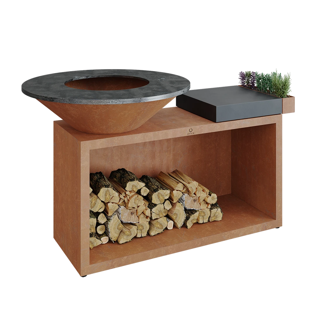 Ofyr Island Corten 85-100 Teakhout En Donker Grijs Keamiek 5 Ofyr Island Corten 85-100 Teakhout En Donker Grijs Keamiek - Afbeelding 3