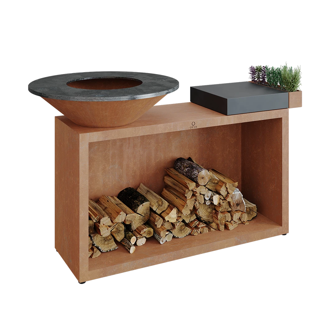 Ofyr Island Corten 85-100 Teakhout En Donker Grijs Keamiek 6 Ofyr Island Corten 85-100 Teakhout En Donker Grijs Keamiek - Afbeelding 4